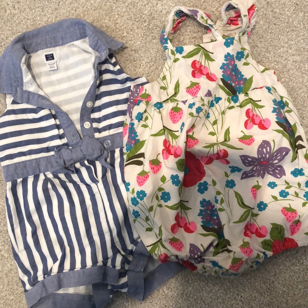 Janie and Jack and Baby Boden summer rompers